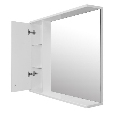 Зеркало-шкаф Loranto Дина 75, 750х700х140 левосторонее, белое (CS00049719) фото в интернет-магазине Русалия