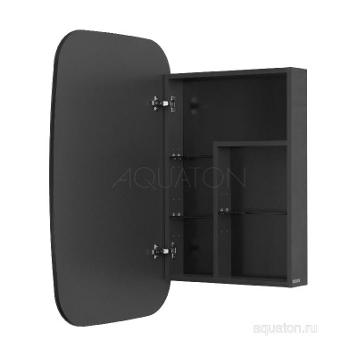 Зеркальный шкаф AQUATON Сохо 60 графит левый 1A258302AJA0L фото в интернет-магазине Русалия