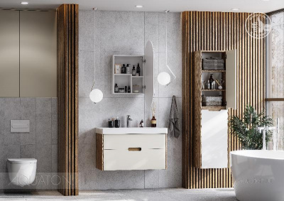 Тумба под раковину AQUATON Оливия 90 бежевый, дуб велл 1A254401OLVG0 фото в интернет-магазине Русалия