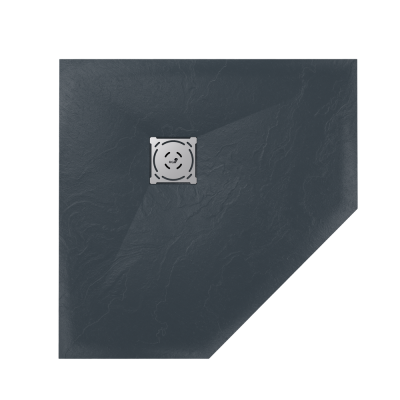 Каменный душевой поддон трапеция RGW ST/T-G Графит  800x800 фото в интернет-магазине Русалия