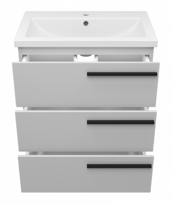 Тумба Ненси 70 (серая) с раковиной Cersanit Como 70 Misty фото в интернет-магазине Русалия