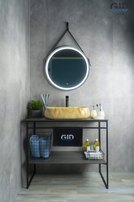 Раковина накладная овальная под бежевый камень Stone Edition Mnc185 GID фото в интернет-магазине Русалия