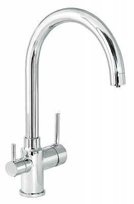 Смеситель Славен для кухни с высоким изливом, с подключением фильтра, хром Город (СЛ-ОД-Д79) фото в интернет-магазине Русалия