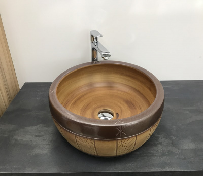 Раковина накладная круглая MNC J2052 CeramaLux фото в интернет-магазине Русалия