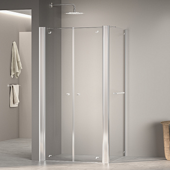 Душевой уголок RGW PA-47-1 (PA-04 + Z-060-1 + держатель) 80х90, стекло - прозрачное, профиль хром фото в интернет-магазине Русалия