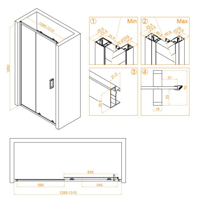 Душевая дверь RGW CL-14 1300, стекло прозрачное, профиль хром фото в интернет-магазине Русалия