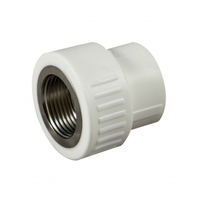 Муфта прямая 40-1" ВР, белый полипропилен Millennium фото в интернет-магазине Русалия