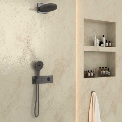 Душевой комплект VSFW-422TI1GM встраиваемый, вороненая сталь Vincea фото в интернет-магазине Русалия