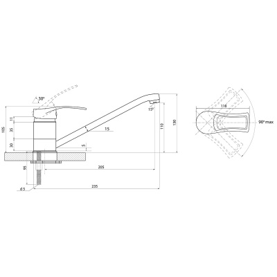 Смеситель Славен для кухни Прораб  Ц (СЛ-ОД-Ц21) фото в интернет-магазине Русалия