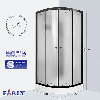 Кабина BETT B931 душевая PARLY (90х90х210) фото в интернет-магазине Русалия