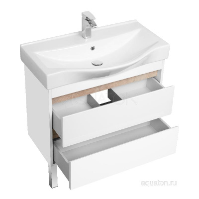 Тумба под раковину AQUATON Нортон 80 белая 1A248901NT010 фото в интернет-магазине Русалия