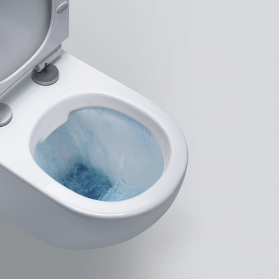 BOND F01-10 Унитаз подвесной безободковый белый с сиденьем с микролифтом фото в интернет-магазине Русалия