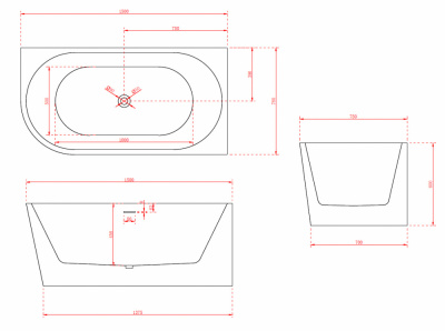 Акриловая ванна ABBER AB9257-1.5 R 150х78х60 см фото в интернет-магазине Русалия