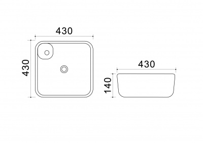 Раковина накладная квадратная AZ-41267 Azario фото в интернет-магазине Русалия