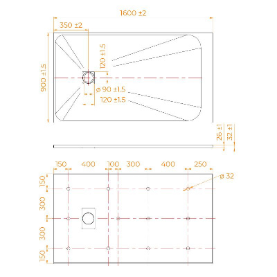 Душевой поддон прямоугольный RGW TSS-W Белый 90x160, стеклокомпозит фото в интернет-магазине Русалия