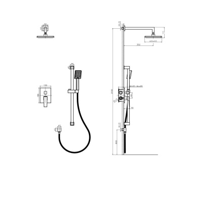 Встроенная душевая система RUSH Thira (TR3635-41) фото в интернет-магазине Русалия