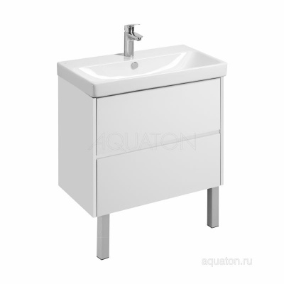 Тумба под раковину AQUATON Сканди 80 белый матовый, белый глянец 1A283001SD010 фото в интернет-магазине Русалия