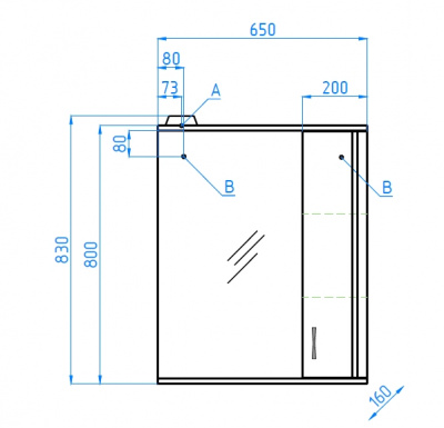 Зеркало-шкаф Панда 650/С Эко Стандарт Style Line фото в интернет-магазине Русалия