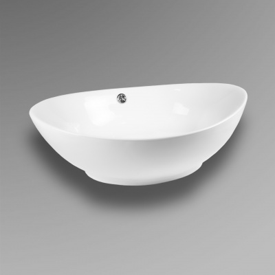 BOND S55-590 Раковина накладная овальная 59*38*19см белая фото в интернет-магазине Русалия