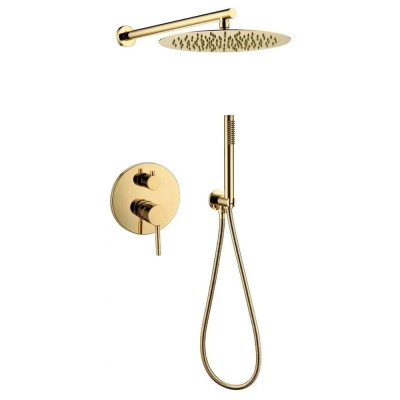 Душевая система встраиваемая (без излива) Grocenberg GB5099GO-3, золото фото в интернет-магазине Русалия