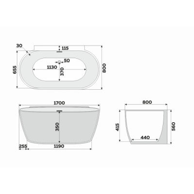 Ванна отдельностоящая акриловая Delice Voyage 170х80 белая матовая DLR440106W фото в интернет-магазине Русалия