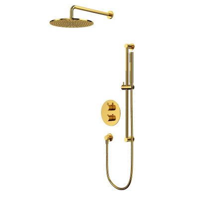 Термостатическая душевая система скрытого монтажа WHITECROSS Y YSET09GL (золото) фото в интернет-магазине Русалия
