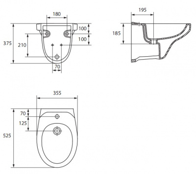 Комплект Delfi Black подвесной унитаз + инсталляция + кнопка S-SET-DEL/Black/TPL/Cg-w Cersanit фото в интернет-магазине Русалия