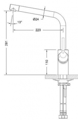 Смеситель для кухни Palace F7172217CP-1 Bravat фото в интернет-магазине Русалия