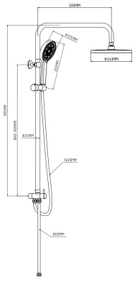 Душевая система ESKO (ST950N) фото в интернет-магазине Русалия