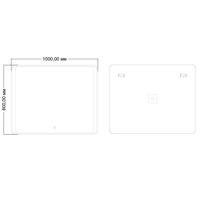 Зеркало AZARIO Valeria 1000х800, влагостойкое, c подсветкой и диммером (CS00064488) фото в интернет-магазине Русалия