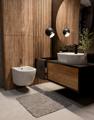 AQM2102 Биде подвесное с отв под смеситель, с переливом 495x370x325мм AQUAme фото в интернет-магазине Русалия