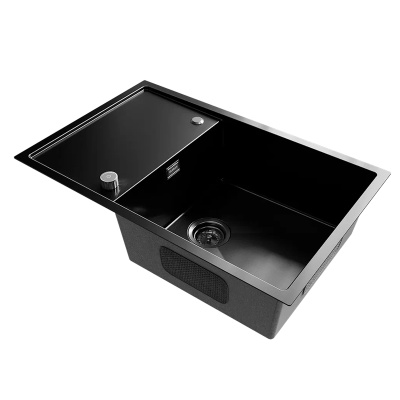 Кухонная мойка Ulgran Steel 780x500, вороненая сталь фото в интернет-магазине Русалия