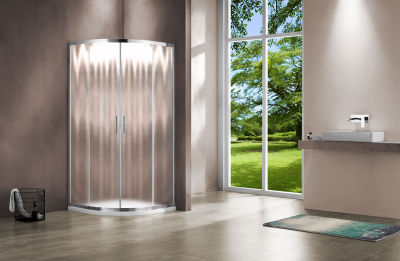Душевой уголок Garda VSQ-1G800CH, 800*800, хром, стекло шиншилла  Vincea фото в интернет-магазине Русалия