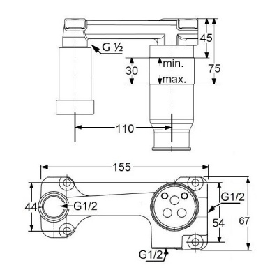 Встраиваемая часть смесителя для раковины на 2 отверстия 38243 KLUDI фото в интернет-магазине Русалия