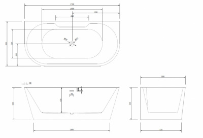 Акриловая ванна ABBER AB9296-1.7 170х80х60 см фото в интернет-магазине Русалия