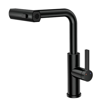 Смеситель для кухни с выдвижной лейкой RUSH Tinos (TI3732-18Black) фото в интернет-магазине Русалия