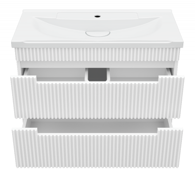 Тумба Ariana 80 подвесная (белая) с раковиной Misty EVVA 80 Brevita фото в интернет-магазине Русалия