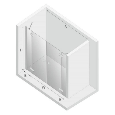 Дверь в нишу NEW TRENDY REFLEXA 220x200 EXK-5074 (хром) фото в интернет-магазине Русалия