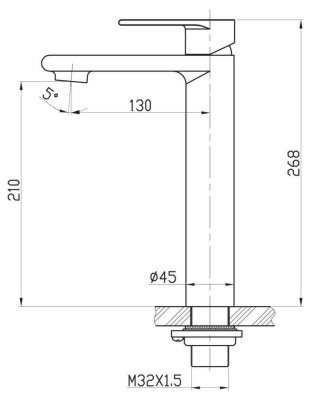 Смеситель для накладных раковин  NOVA NOV-LMC-IN  Belbagno фото в интернет-магазине Русалия