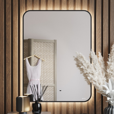 BOND M35ZE-6080 Зеркало прямоугольное Loft 60х80см с подсветкой и черным обрамлением фото в интернет-магазине Русалия