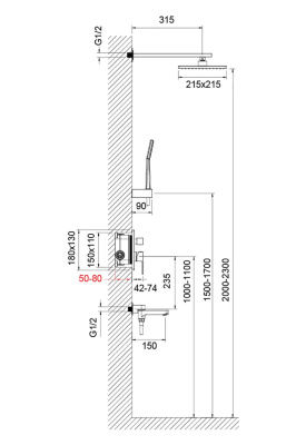 Душевая система встроенная Timo Selene золото матовое (SX-3069/17SM) фото в интернет-магазине Русалия