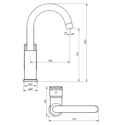 470220000 Apollo Смеситель для умывальника с поворотным изливов, хром Damixa фото в интернет-магазине Русалия