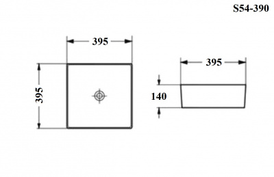BOND S54-390 Раковина накладная квадратная 40*40*14см белая фото в интернет-магазине Русалия