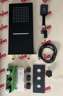 Душевая система встроенная с термостатом Timo Petruma (SX-5039/03SM) черный фото в интернет-магазине Русалия