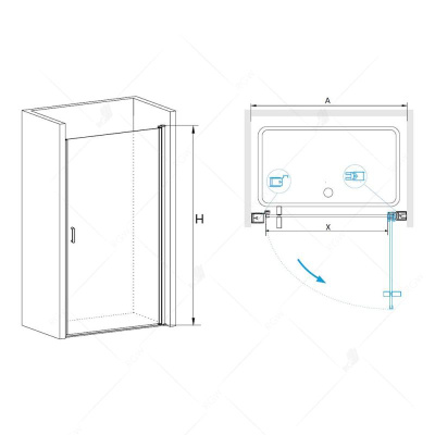 Душевая дверь RGW LE-03 600, стекло прозрачное, профиль хром фото в интернет-магазине Русалия
