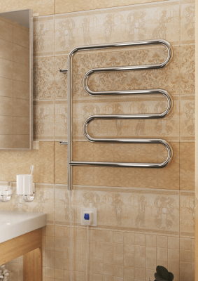 Электрический полотенцесушитель  25 Ш-обр 450х570 поворотный  4620768883958 Terminus фото в интернет-магазине Русалия