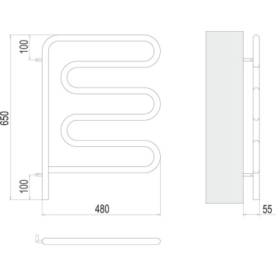 Полотенцесушитель электрический Terminus Ш-обр 45х57, поворотный 4620768883958 фото в интернет-магазине Русалия