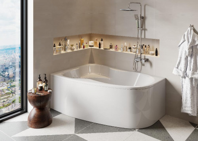 Акриловая ванна VAGNERPLAST MELITE 160x105 Left VPBA163MEL3LX-04 фото в интернет-магазине Русалия