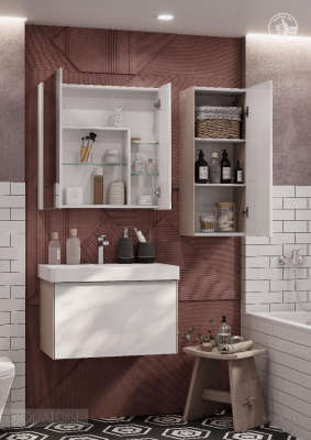 Зеркальный шкаф AQUATON Асти 50 белый 1A263302AX010 фото в интернет-магазине Русалия