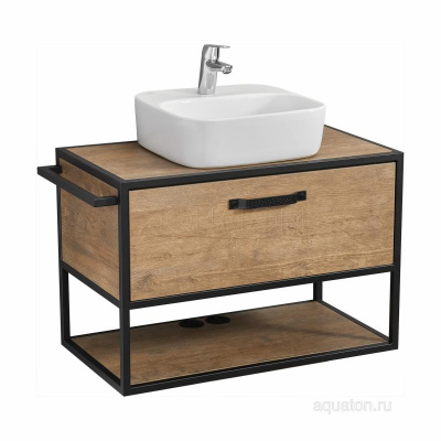 Тумба под раковину AQUATON Лофт Фабрик 80 дуб кантри 1A242401LTDY0 фото в интернет-магазине Русалия